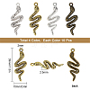 40Pcs 4 Colors Snake Alloy Pendants TIBEP-SC0001-82-2
