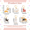 12Pcs 6 Style Alloy Enamel Dog Charms Locking Stitch Markers HJEW-PH01638-2