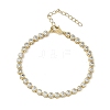 Brass Pave Cubic Zirconia Flat Round Link Chain Bracelets KK-CBA6980-17G-B-4