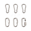 6Pcs 2 Style 304 Stainless Steel Rock Climbing Carabiners STAS-TA0001-33P-11