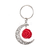 Flower Resin & Alloy Moon Keychain KEYC-JKC00821-1