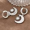 Brass Micro Pave Cubic Zirconia Hoop Dangle Earrings KK-CBA8324-05B-P-3