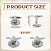 1 Pair Brass Cufflinks BUTT-LP0002-04P-2