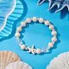 Synthetic Turquoise & Wood & Glass Beaded Stretch Bracelets for Boys Girls BJEW-JB11127-02-2