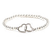 Interlocking Heart 304 Stainless Steel Link Bracelets ZF9724-6-1