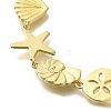 Rack Plating Brass Shell Shaped & Starfish Link Chain Necklaces NJEW-Q345-04G-2