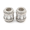 Rack Plating Brass Micro Pave Cubic Zirconia European Beads LS-KK-F089-31P-08-1