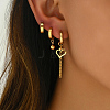 Stylish Stainless Steel Heart Tassel Earring Sets BH4978-2