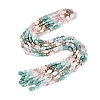 Electroplate Imitation Jade & Opaque & Transparent Glass Beads Strands X-EGLA-Q135-8x11MM-01C-2