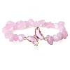 Fashionable Natural Rose Quartz Chips Beaded Bracelets TI6720-3-1