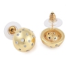 Brass Micro Pave Clear Cubic Zirconia Studs Earring for Women EJEW-S225-15G-2