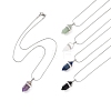 5Pcs 5 Style Natural Mixed Gemstone Bullet Pendant Necklaces Set with 304 Stainless Steel Snake Chains for Women NJEW-JN04147-1