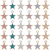 36Pcs 6 Colors Alloy Rhinestone Pendants RB-SC0001-16-1