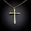Golden Plated Zinc Alloy Cable Chain Cross Pendant Necklaces NJEW-BB01585-2