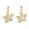 Flower Brass Micro Pave Cubic Zirconia Pendants KK-E102-10G-1