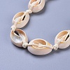 Adjustable Cowrie Shell Beaded Necklace and Bracelets Jewelry Sets SJEW-JS01019-01-4