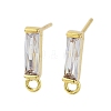 Brass Micro Pave Cubic Zirconia Earring Findings KK-A205-10G-03-1