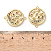 Rack Plating Brass Colorful Cubic Zirconia Moon Star Connector Charm KK-C084-22G-3