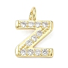 Brass Micro Pave Clear Cubic Zirconia Pendants KK-I476-01G-Z-1