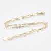 Brass Textured Paperclip Chain Necklace Making MAK-S072-03B-G-2