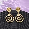 304 Stainless Steel Vortex Spiral Dangle Stud Earrings EJEW-L304-01G-2