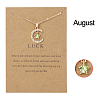 Moon & Star Alloy Rhinestone Birth Stone Pendant Necklaces WG0039E-08-1