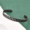 316 Surgical Stainless Steel Curb Chain Cuff Bangles BJEW-C125-01AS-4