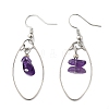 Natural Amethyst Dangle Earrings EJEW-JE02150-03-2