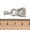 Brass Micro Pave Cubic Zirconia Fold Over Clasps ZIRC-L062-K01-P-1-2