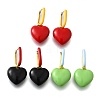 Heart Brass Hoop Earrings EJEW-D314-02G-4