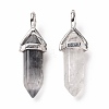 Natural Grey Quartz Pointed Pendants G-K329-63P-2