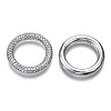 Brass Micro Pave Cubic Zirconia Linking Rings ZIRC-T013-17P-NF-2