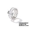 Fashionable Brass Rhinestone Plaid Ring Jewelry AJ1703-4-1