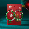 Christmas Alloy Enamel Twist Hoop Earrings FS-WG4C0CB-03-1