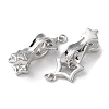 Rhodium Plated 925 Sterling Silver Fold Over Clasps STER-D005-10P-2