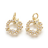 Brass Micro Pave Cubic Zirconia Charms KK-F774-09-NR-2
