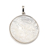 Rack Plating Carved Natural White Shell Pendants SH-CBA69D1-03P-02-1