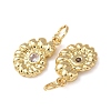 Brass Micro Pave Cubic Zirconia Charms KK-C143-32C-G-2