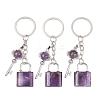 Natural Amethyst Pendant Keychains KEYC-A016-01P-11-1