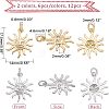 12Pcs 2 Colors Rack Plating Brass Micro Pave Clear Cubic Zirconia Pendants KK-FH0003-95-5