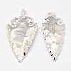 Electroplated Natural & Dyed Agate Big Pendants X-G-N0167-031B-2