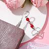 Valentine's Day Alloy Heart Pendant Bookmarks AJEW-JK00270-02-2