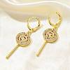 Brass Micro Pave Cubic Zirconia Leverback Earrings for Women EJEW-G419-01G-1