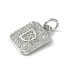 Rack Plating Brass Micro Pave Clear Cubic Zirconia Charms KK-G501-01D-P-2