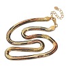 304 Stainless Steel Leopard Print Snake Chain Necklaces for Women NJEW-G164-01G-2
