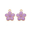 Light Gold Plated Alloy Enamel Pendants ENAM-R136-17-2