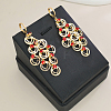 Brass Ring with Heart Tassel Hoop Earrings MC7591-2