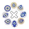 DIY 5D Diamond Painting Evil Eye Theme Cup Mat Kits PW-WG77157-01-5