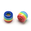 Opaque Stripe Resin European Beads LS-RESI-S344-07-2