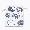 Kitten Polycotton(Polyester Cotton) Packing Pouches Drawstring Bags X-ABAG-T006-A19-3